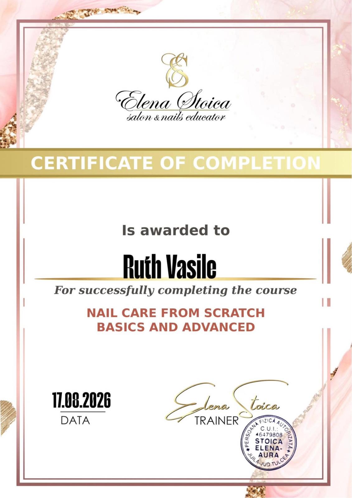 Certifikater & diplomer 1 — Ruth Vasile